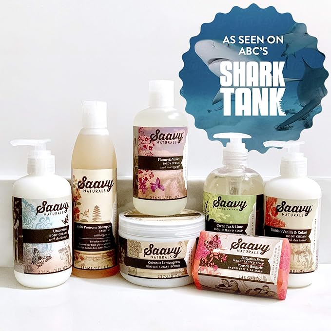 Saavy Naturals Bay Rum and Hemp Body Wash for Women and Men, Luxurious, Rich and Creamy Gel Shower, Natural Scented Body Wash, Vegan and Gluten Free Hemp Body Soap, 8 Oz, 2 Pack