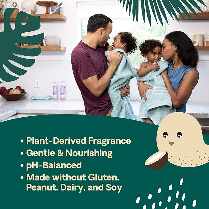 Hello Bello Kid's Conditioner - Hypoallergenic, pH-Balanced & Dermatologist-Tested - Thoughtful Ingredients - Coconut, 10 Fl Oz (2 Pack)