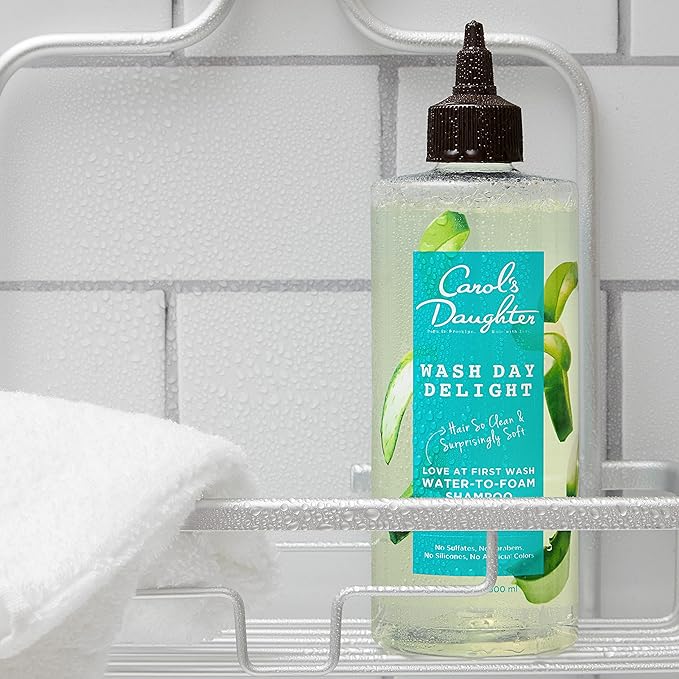Carol’s Daughter Wash Day Delight Love at First To Foam Sulfate Free Shampoo with Aloe and Micellar Water, Paraben and Silicone Free, Micellar Shampoo for Kinky, Curly Hair, 16.9 fl oz