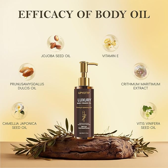 Body Firming Oil, Luxury Body Oil for Firm Tighten, Hydrating & Nourishing Dry Skin-With Jojoba Oil,Vitamin E and Cactus Extract Natural Ingredent, Suitable Full Body Care(4.06 FL OZ)