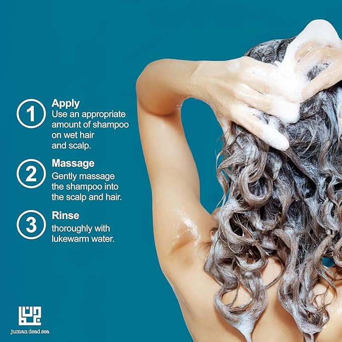 Juman Dead Sea Curly Hair Shampoo with Essential Argan Oil | Infused with Aloe Vera, Vitamin E, & Vitamin B5 | For Men & Women | Nourishes the Scalp for Strong Thick Hairs | Vegan | SLS & Paraben Free