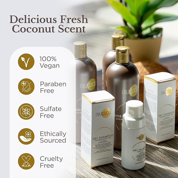 Anti Dandruff,Vegan, and Natural Hydrating Shampoo for Dry, Itchy Scalp, and Damaged Hair with Coconut Oil & Vitamin E, 250ml