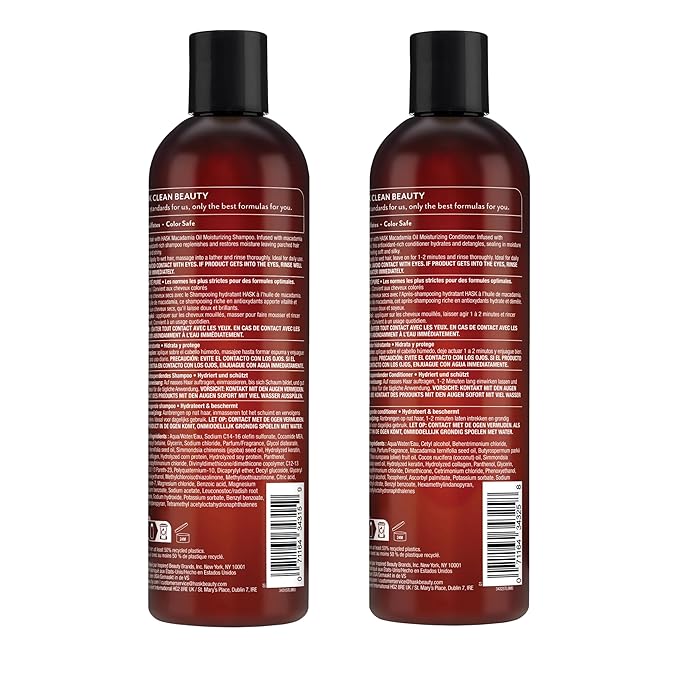 HASK Macadamia Oil Moisturizing Shampoo + Conditioner Set | For All Hair Types, Sulfate-Free, Paraben-Free, Gluten-Free, Cruelty-Free, Color Safe