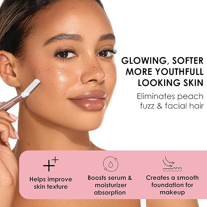 JAPONESQUE - SKINTherapy Dermaplaning Facial Razors - Two Blade Sizes with Interchangeable Handle, Eyebrow Razor, Ultra Sharp Japanese Blades, For Hair Removal, Multipurpose Exfoliating