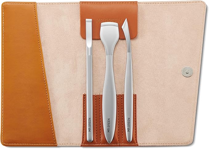 MR.GREEN Pedicure Knife Set Professional Ingrown Toenail Clippers Foot Care Tools Stainless Steel Nail Cuticle Nippers Remover Kits (3 Pcs Set)