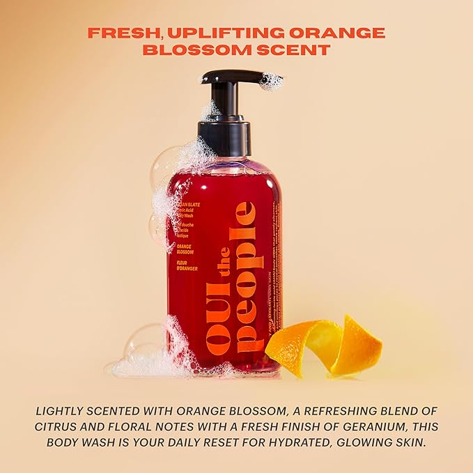 OUI the People CLEAN SLATE Lactic Acid Body Wash, AHA Body Wash, Glycolic & Lactic Acid Serum & Face Cleanser, Gentle Exfoliation & Face Moisturizer for Smoother Texture and Even Skin Tone, 8.4 oz