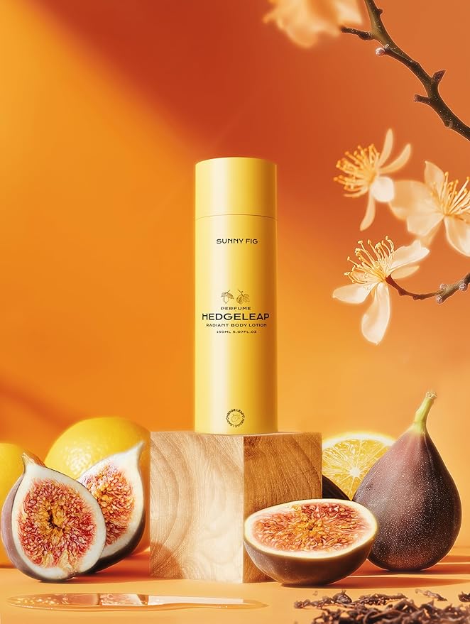 Luxe Perfume Body Lotion - Golden Citrus Fig with Amber & Elegant Floral | Long-Lasting Hydration | Lightweight with Niacinamide & Hyaluronic Acid | Clean Beauty Eco Lotion (5.07 Fl Oz)