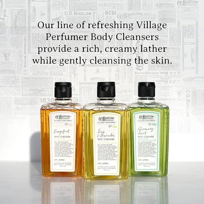 C.O. Bigelow Grapefruit Body Cleanser, Village Perfumer Moisturizing Body Wash for Men & Women with Aloe Vera, Sodium PCA, and Glycerin, 10 fl oz
