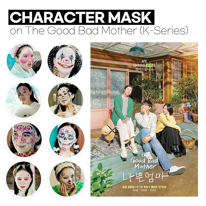 Epielle Animal Character Sheet Masks 6 Pack, Moisturizing & Rejuvenating Face Mask with Hyaluronic Acid & Vitamin E, Korean Skin Care, Girls Spa Party Favors, Sleepover, Self Care Gifts for Women
