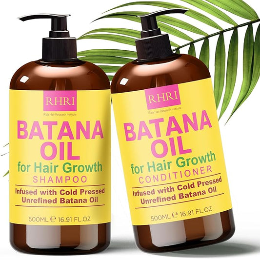 Batana Oil Shampoo and Conditioner Set | Raw Organic Batana Oil for Hair Growth | Clarifying & Thickening Treatment for Thinning Hair | Shampoo and Conditioner for Men & Women