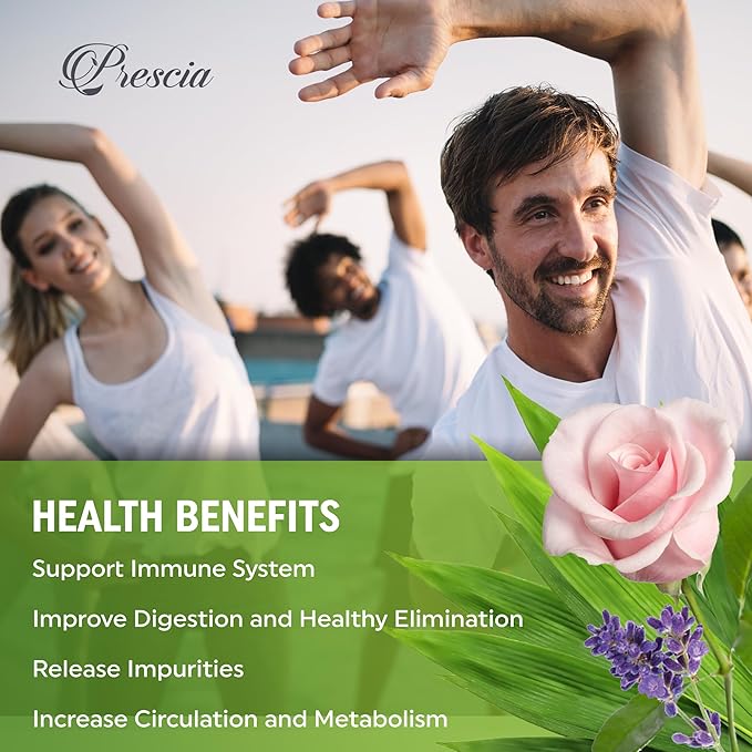 Prescia Lavender n’ Rose Foot Pads - Natural Bamboo Vinegar Cleansing for Relaxing Foot Care, Swelling Removal - Aromatic Herbs, Easy-to-Use, 20 Pack - Body Cleansing, Self-Care, Health, and Healing