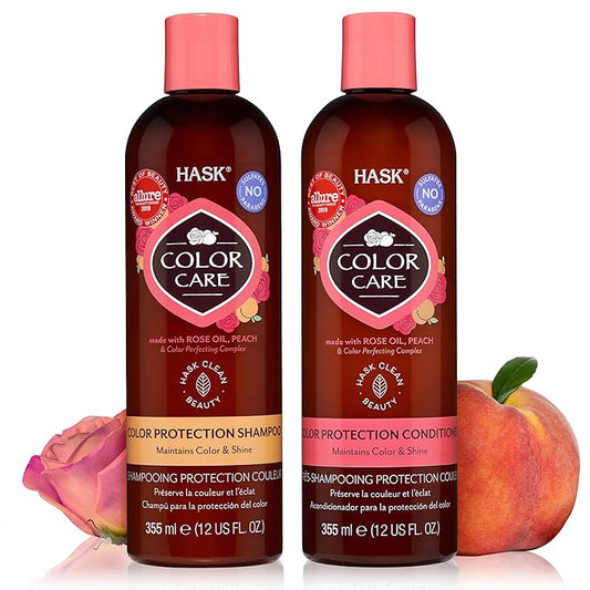 HASK Color Care Shampoo + Conditioner Set for Color-Treated Hair | Sulfate-Free, Paraben-Free, Gluten-Free, Vegan, Cruelty-Free, Color Safe