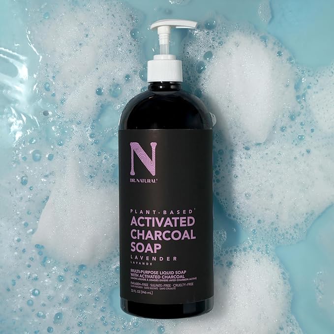 Dr. Natural Castile Liquid Soap - Multi-Use Body Wash, Shampoo, Face Wash - Hydrating Body Soap for Skin, Hair, Pets, Home - Lavender, Almond- 2 pc