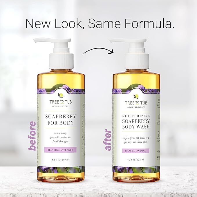 Tree to Tub Lavender Body Wash for Sensitive Skin & Dry Skin - pH Balanced Moisturizing Body Wash, Hydrating Sulfate Free Vegan Body Soap for Women & Men w/Organic Shea Butter, All Natural Aloe Vera