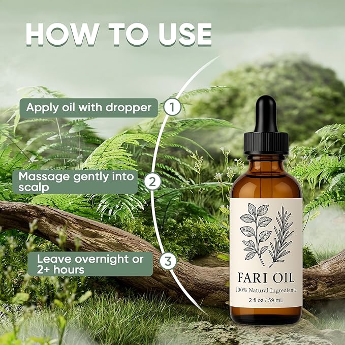 Fari Oil Hair Growth Oil, Holistic Hair Oil with Herbal Infusion, Botanical Scalp Oils for Dry Scalp & Edges, All Hair Types