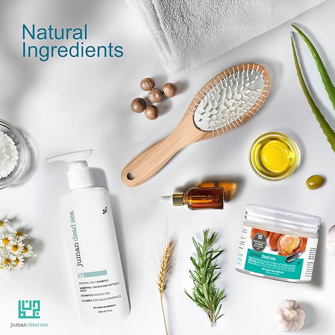 Juman Dead Sea Minerals Hair Shampoo and Conditioner Set | Scalp Care for All Skin Types | Enriched with Plant Extracts | Free from Sulfates & Parabens | Vegan | Pack of 2