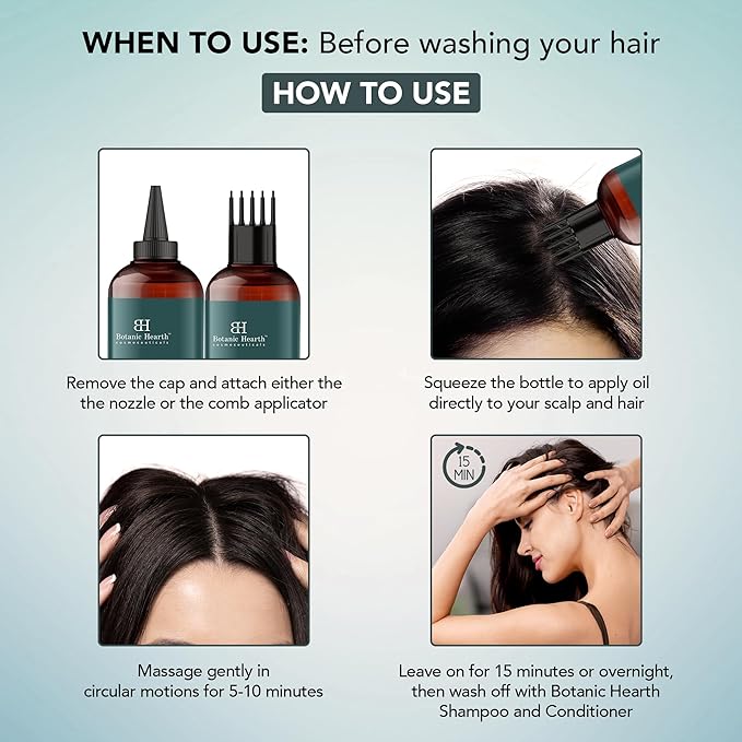 Botanic Hearth Pumpkin Seed Rosemary Oil For Hair Growth (6.7 fl oz)| Infused with Pumpkin Seed, Rosemary, Castor Oil | Hair Oil Repairs Dry Damaged Hair, Strengthening, Moisturizing, Healthier Hair