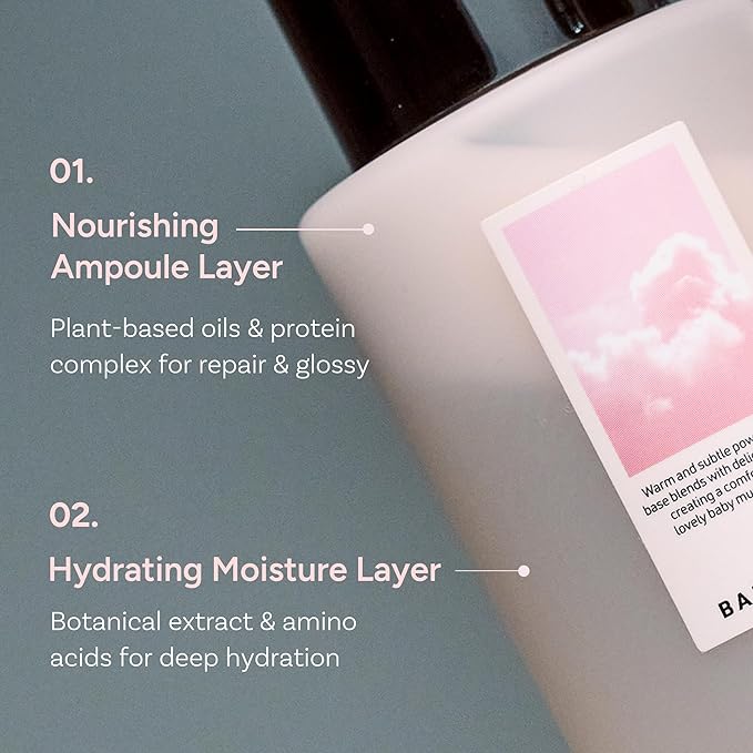 Rapair Korean Ampoule Hair Serum Mist - Nourishing & Moisturizing Hair Treatment, Frizz Control, Paraben & Sulfate Free, White Floral Musk, 100ml / 3.38 fl oz