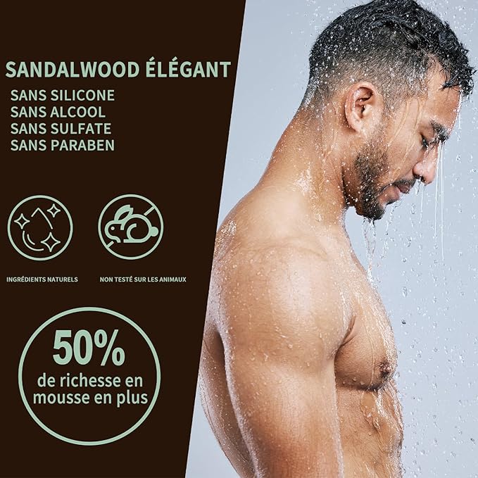 BODY & EARTH Men Gift Sets - 3PC Mens Gift Baskets Includes Sandalwood Shower Gel, Body Lotion, Shampoo, Mens Gift Basket as Birthday and Christmas Gifts for Men, Boyfriends and husbands