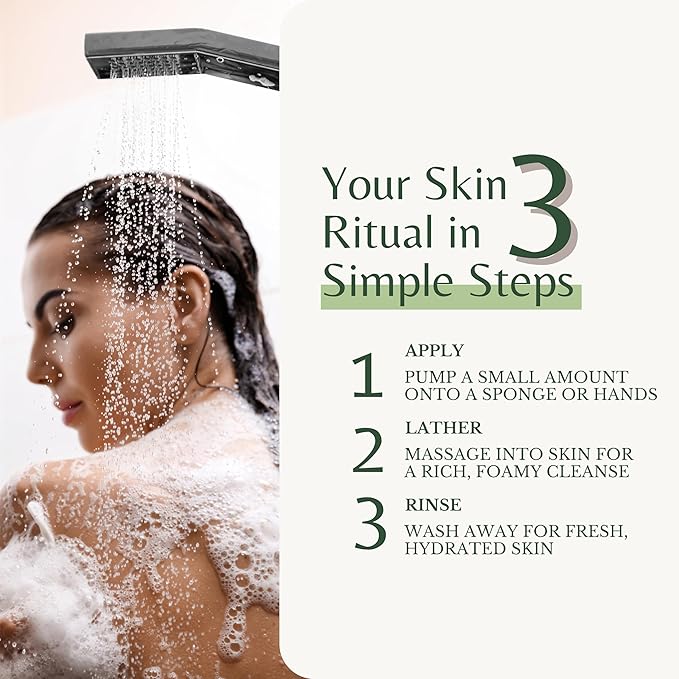 Lemongrass Body Wash with Vitamin E, Cleanses, Refreshes & Invigorates, Shower Gel for Dry and Sensitive Skin, Women & Men, Organic & Natural, 16 fl oz, 2-Pack