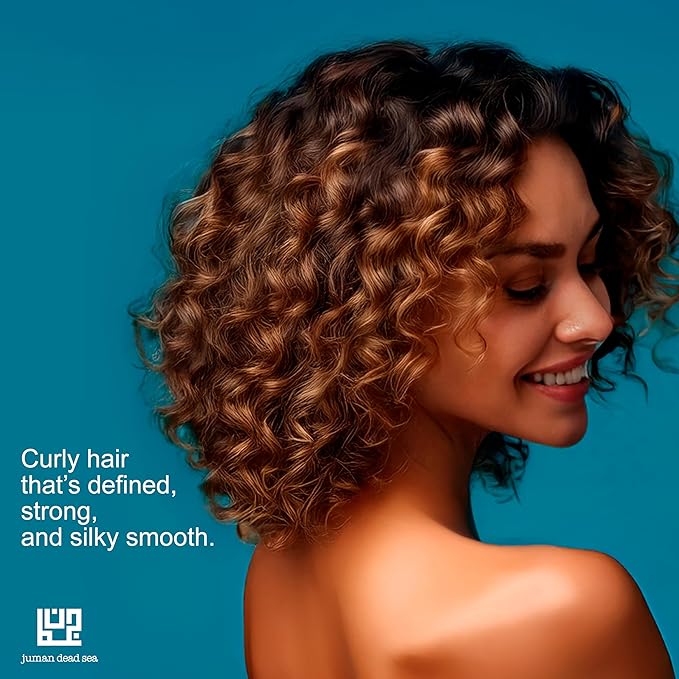 Juman Dead Sea Minerals Curly Hair Shampoo and Conditioner Set | Enriched with Essential Argan Oil & Plant Extracts | Free from SLS & Parabens | Vegan | Curly Hair Products Set of 3