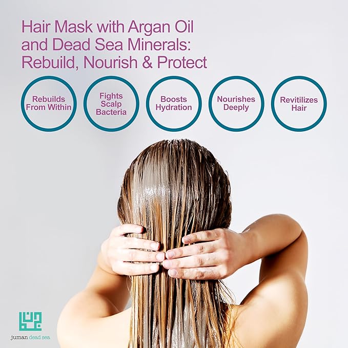 Juman Dead Sea Deep Conditioning Hair Mask | Enriched with Essential Oils, Rosemary Extract & Cocoa Butter | Nourishes and Restore Hairs | Moisturizing Hair Conditioner