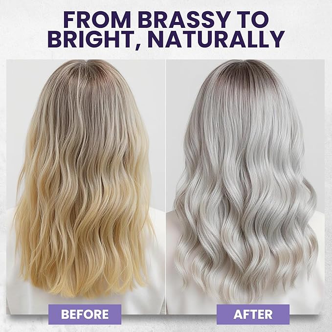 Tea Tree Purple Shampoo for Blonde, Bleached, Silver & Grey Hair, Anti-Brass Toner, Boosts Highlights & Revitalizes Color, Relieves Itchy Scalp & Salon-Grade Hair Toner Shampoo, 16 fl oz