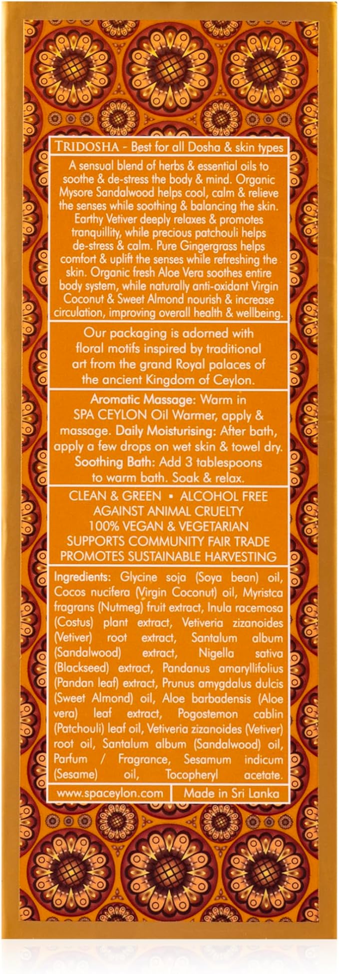 SPA CEYLON Sensual Sandalwood Bath & Massage Oil | Body Oil Massage | Professional | Oil for Massage Therapy