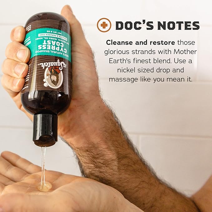 Dr. Squatch Natural Hair Bundle for Men - Healthy, Full Looking Hair - Fresh Falls Shampoo (8 fl oz), Fresh Falls Conditioner (11.5 fl oz)