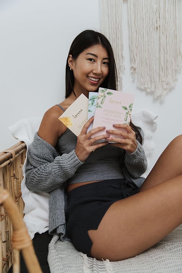 Karuna Skin - Face for All Eye & Face Mask Sets,Complete Eye & Sheet Masks Skincare Bundle, 6 Face Masks(Clarifying+,Hydrating+,Brightening+,Age-Defying+ & Anti-Oxidant+) & 1 Renewal+ Eye Sheet Mask