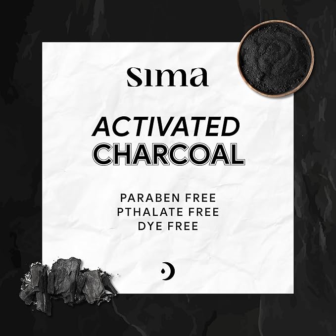 Sima - Charcoal Gentle Body Wash 500ml - With actrivated Charcoal and Salicylic acid. Ideal for sensitive skin. Free of Parabens and Dyes. Reduces acne and blackheads.