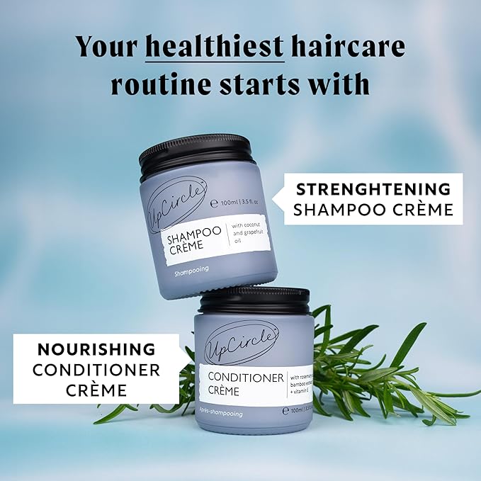 UpCircle Haircare Duo – Shampoo and Conditioner Crème – Rosemary Oil , Coconut Oil + Vitamin E – Prevents Frizz, Protects Scalp + Boosts Circulation – Vegan , Cruelty-Free + Sustainable