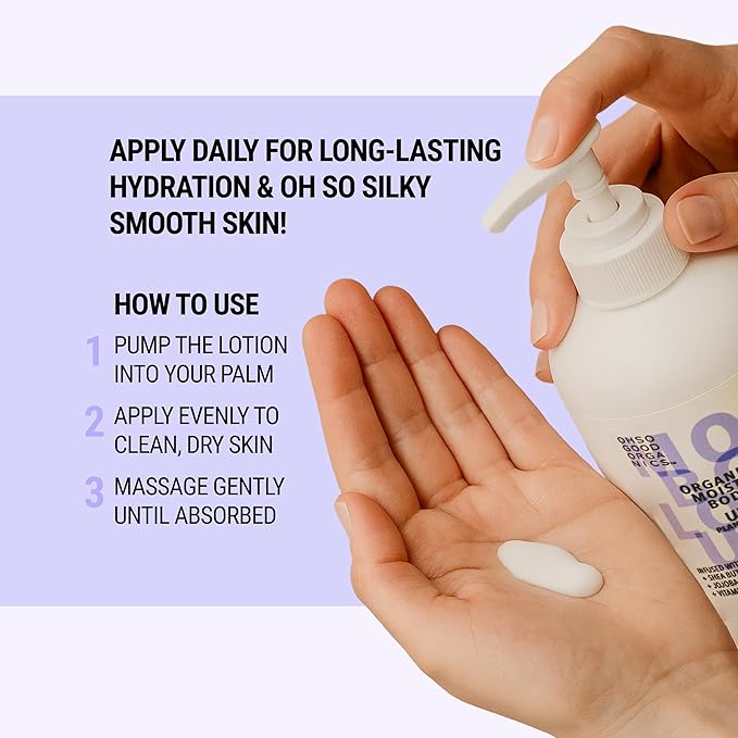 Organic Hemp Moisturizing Body Lotion, Body Lotion for Extremely Dry Skin, Hemp Lotion for Women and Men, Hemp Cream for Hands and Body, Unscented, 16 fl oz.