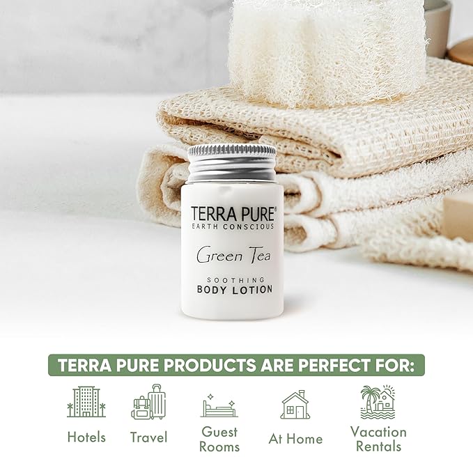 Terra Pure Body Lotion, Travel Size Hotel Amenities, 1 oz (Case of 300)