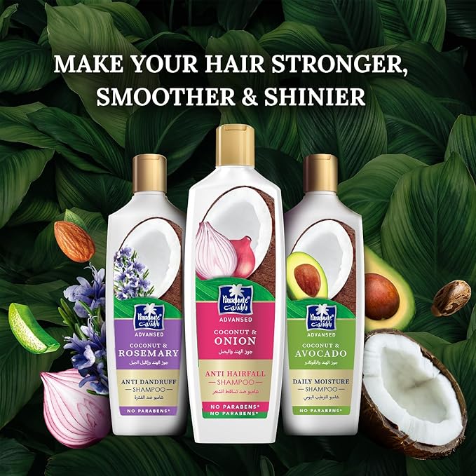 Parachute Advanse Coconut & Onion Shampoo | Strengthens Hair & Reduces Hairfall | 13.4 Fl oz | Pack of 2