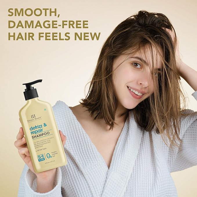 Botanic Hearth Coconut Oil Shampoo Infused With Hyaluronic Acid, Hydrolyzed Keratin & Peptides | Clarifying Shampoo To Defrizz, Repair & Strengthen Hair | For All Hair Types, 16 Fl Oz