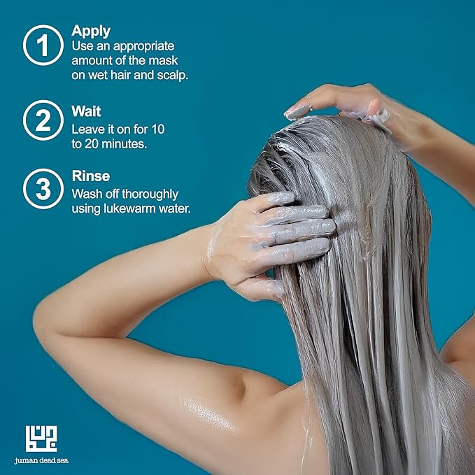 Juman Dead Sea Deep Conditioning Hair Mask | Enriched with Essential Oils, Rosemary Extract & Cocoa Butter | Nourishes and Restore Hairs | Moisturizing Hair Conditioner