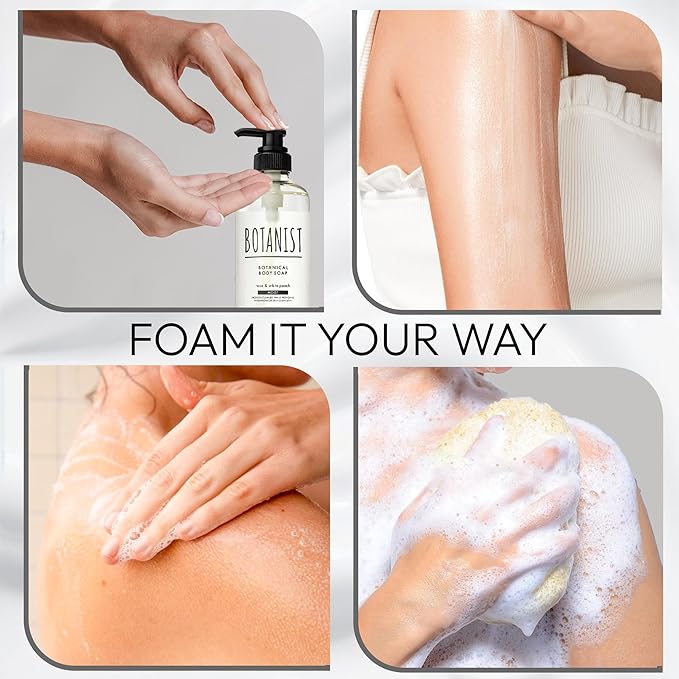 Sensitive Skin Body Wash for Women, Hypoallergenic Body Wash with Shea Butter & Aloe Extract, Hydrating Shower Gel, Sulfate & Paraben Free BODY WASH in Japan 16.5Fl Oz Rose & White Peach 2EA