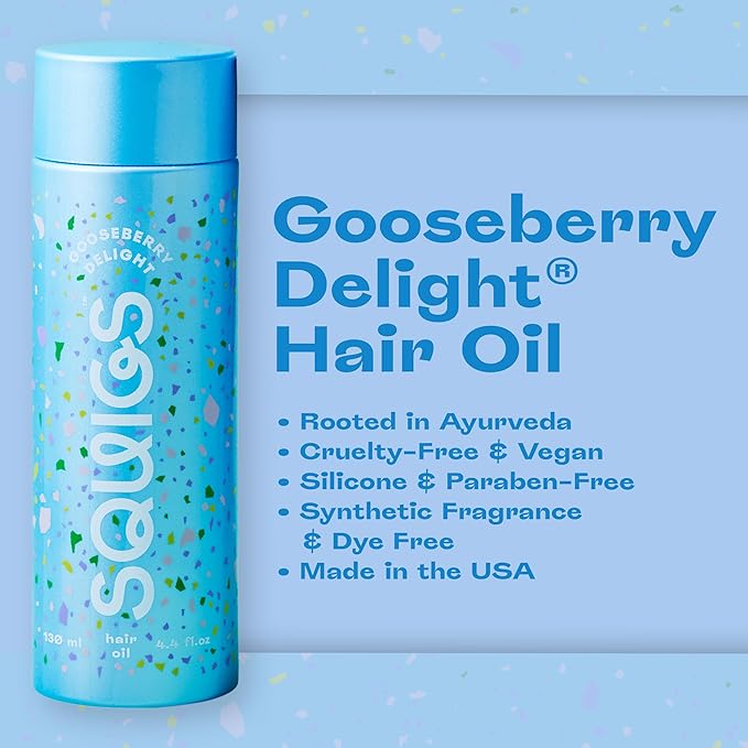 Squigs Hair Growth Oil for Dry & Damaged Hair – with Amla, Castor & Coconut Oil Blend for Frizz Control, Hydration & Scalp Treatment – Pre-Wash & Styling Treatment – 130ml