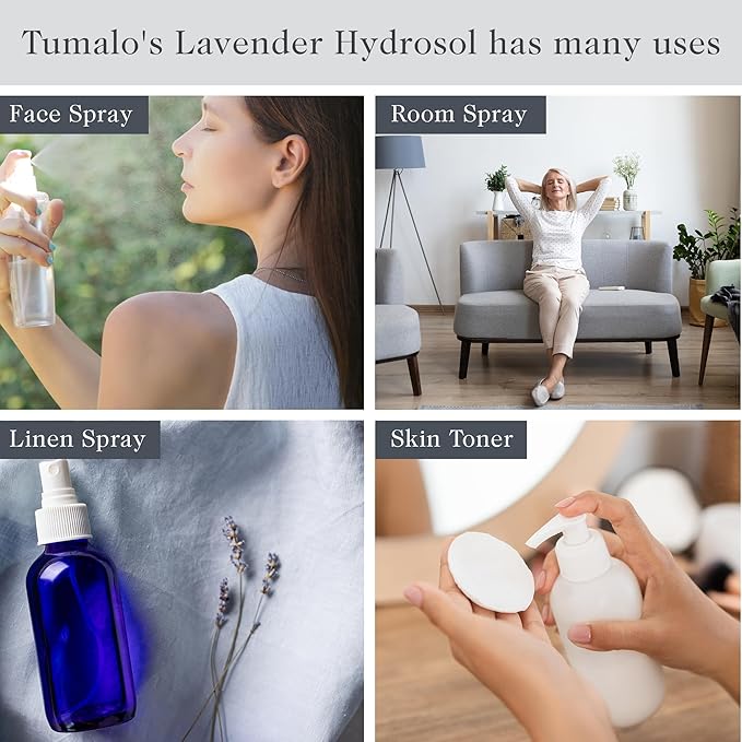 Hydrosol - Pure Organic Lavender Floral Water Hydrosol, Facial Toner, Aromatherapy, Skincare Set, Body Mist, Room & Linen Spray - Made in USA - 1 Gallon