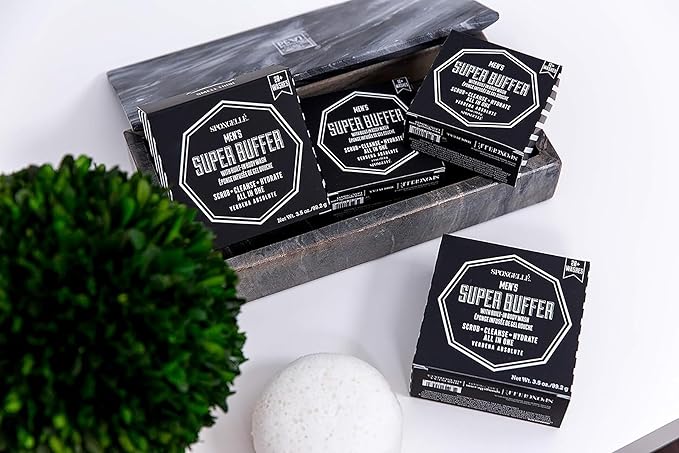 Spongelle Men's Super Buffer Built-In Body Wash (Verbena Absolute)