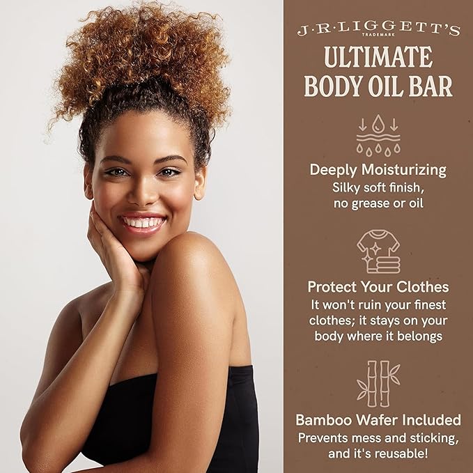 J.R.LIGGETT’S Body Oil Formula - Luxurious and Moisturizing Body Bar - Plant-Based Hydrating Bar for Face and Body - Nourishing Oil Ideal for Dull and Dry Skin - 3-Pack