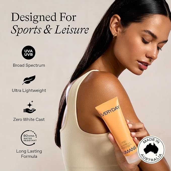 Everyday Humans Oh My Bod SPF50 Sunscreen Body Lotion 3.4 oz | Travel Ultra Light & Invisible SPF | Sweat & Water Resistant | Doesn't Sting Eyes | UVA/UVB Broad Spectrum Protection | Oxybenzone Free