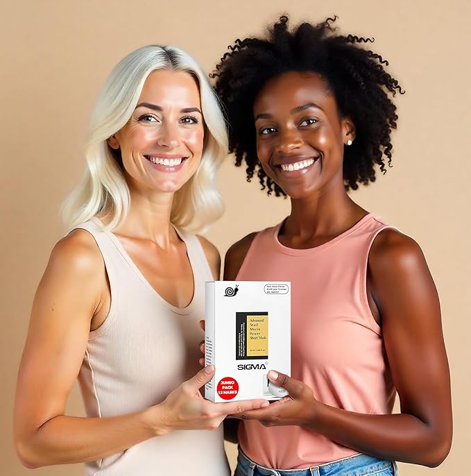 Korean Skin Care - Pack of 12 Snail Mucin Face Masks. Deep Moisturizing for Dry Treatment. Gentle on Sensitive Skin. No Parabens, No Sulfates, Never Tested on Animals