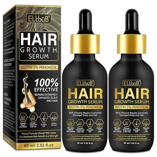 5% Minoxidil Hair Growth Oil with for Men and Women, Natural Scalp Treatment for Thinning Hair, Promotes Thicker, Fuller, and Healthier Hair, Clinically Proven Formula