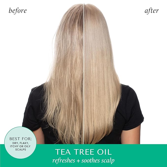 HASK Tea Tree Oil & Rosemary Invigorating Shampoo + Conditioner Set | Refreshes Scalp, Soothes, Sulfate-Free, Paraben-Free, Gluten-Free, Color Safe