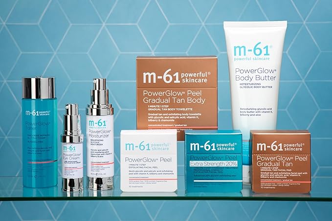 m-61 PowerGlow Peel | Exfoliating Facial Peel With Glycolic, Salicylic Acid. 1 Minute, 1 Step - 30 Treatments