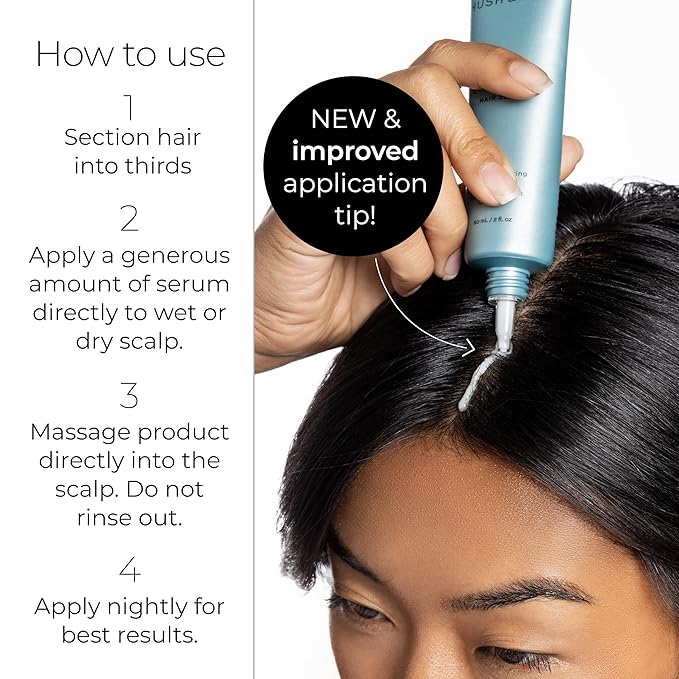 Hush & Hush DeeplyRooted Hair Serum - Cellular Restoring Treatment For Thin, Aging Hair - Plant Based Hair Care Products For Women & Men (60 mL / 2 fl. oz)