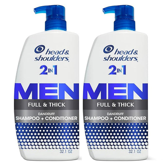 Head & Shoulders Anti-Dandruff 2 in 1 Shampoo and Conditioner, Full and Thick, 32.1 Fl. Oz (Pack of 2)