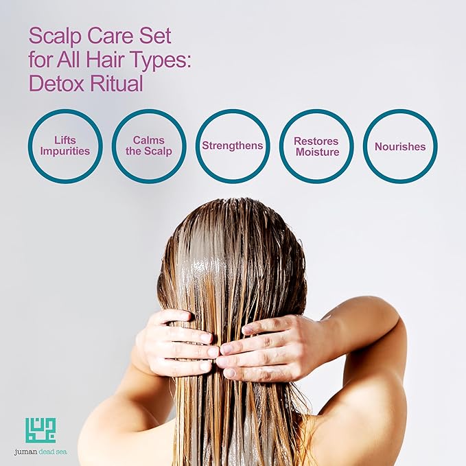 Juman Dead Sea Minerals Hair Shampoo and Conditioner Set | Scalp Care for All Skin Types | Enriched with Plant Extracts | Free from Sulfates & Parabens | Vegan | Pack of 2